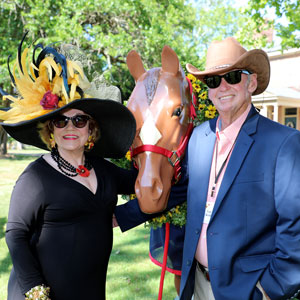 Preakness Party Guest with large Hat